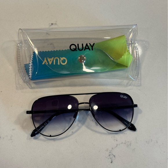 Quay Australia Black Sunglasses with Purple Lenses - Picture 1 of 8